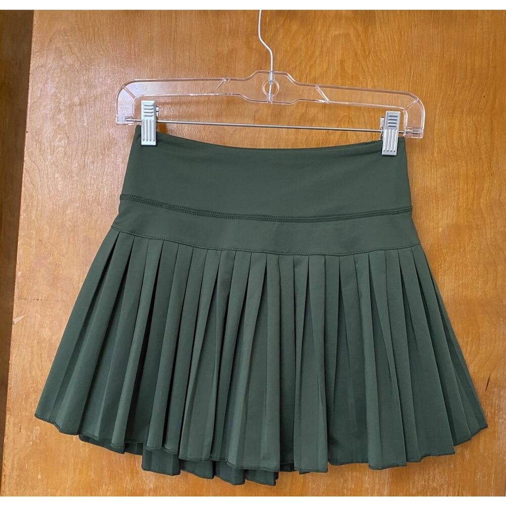 Gold Hinge Women's 15" Pleated Tennis Skirt Forest Green Size Small Skirt Preppy - Picture 2 of 6